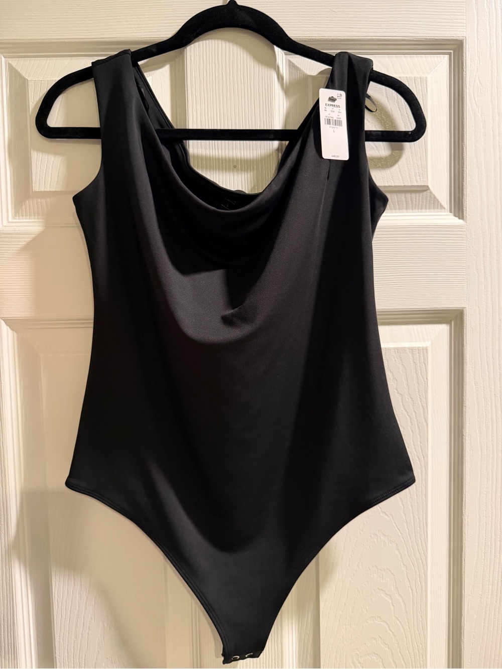 Black Cowl Neck High Compression Bodysuit - Express